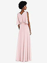 Alt View 3 Thumbnail - Ballet Pink V-Neck Split Sleeve Blouson Bodice Maxi Dress