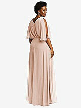 Rear View Thumbnail - Cameo V-Neck Split Sleeve Blouson Bodice Maxi Dress