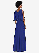 Alt View 3 Thumbnail - Cobalt Blue V-Neck Split Sleeve Blouson Bodice Maxi Dress