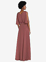 Alt View 3 Thumbnail - English Rose V-Neck Split Sleeve Blouson Bodice Maxi Dress