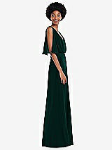 Alt View 2 Thumbnail - Evergreen V-Neck Split Sleeve Blouson Bodice Maxi Dress