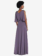 Alt View 3 Thumbnail - Lavender V-Neck Split Sleeve Blouson Bodice Maxi Dress