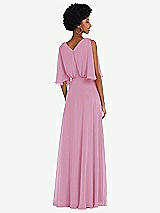 Alt View 3 Thumbnail - Powder Pink V-Neck Split Sleeve Blouson Bodice Maxi Dress
