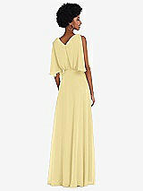 Alt View 3 Thumbnail - Pale Yellow V-Neck Split Sleeve Blouson Bodice Maxi Dress