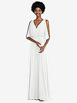 Alt View 1 Thumbnail - White V-Neck Split Sleeve Blouson Bodice Maxi Dress