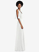 Alt View 2 Thumbnail - White V-Neck Split Sleeve Blouson Bodice Maxi Dress