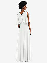 Alt View 3 Thumbnail - White V-Neck Split Sleeve Blouson Bodice Maxi Dress