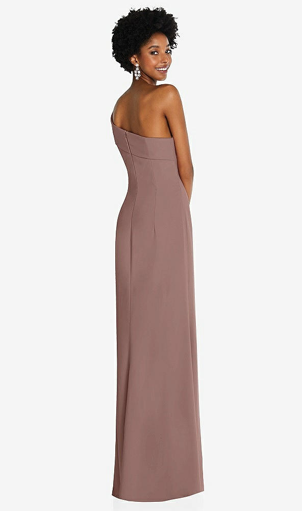 Back View - Sienna Asymmetrical Off-the-Shoulder Cuff Trumpet Gown With Front Slit
