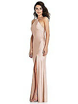 Side View Thumbnail - Cameo Halter Convertible Strap Bias Slip Dress With Front Slit