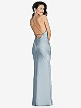 Rear View Thumbnail - Mist Halter Convertible Strap Bias Slip Dress With Front Slit