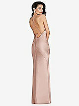 Rear View Thumbnail - Toasted Sugar Halter Convertible Strap Bias Slip Dress With Front Slit