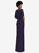 Rear View Thumbnail - Concord Faux Wrap Split Sleeve Maxi Dress with Cascade Skirt