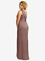 Rear View Thumbnail - Sienna One-Shoulder Draped Twist Empire Waist Trumpet Gown