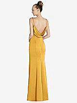 Front View Thumbnail - NYC Yellow Draped Cowl-Back Princess Line Dress with Front Slit
