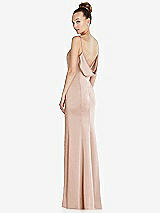 Side View Thumbnail - Cameo Draped Cowl-Back Princess Line Dress with Front Slit