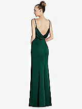 Front View Thumbnail - Hunter Green Draped Cowl-Back Princess Line Dress with Front Slit
