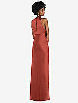Rear View Thumbnail - Amber Sunset Jewel Neck Sleeveless Maxi Dress with Bias Skirt