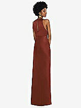 Rear View Thumbnail - Auburn Moon Jewel Neck Sleeveless Maxi Dress with Bias Skirt