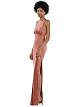 Side View Thumbnail - Desert Rose Jewel Neck Sleeveless Maxi Dress with Bias Skirt