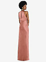 Rear View Thumbnail - Desert Rose Jewel Neck Sleeveless Maxi Dress with Bias Skirt