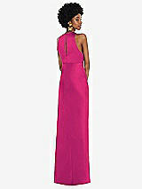 Rear View Thumbnail - Think Pink Jewel Neck Sleeveless Maxi Dress with Bias Skirt