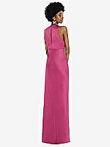 Rear View Thumbnail - Tea Rose Jewel Neck Sleeveless Maxi Dress with Bias Skirt