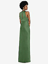Rear View Thumbnail - Vineyard Green Jewel Neck Sleeveless Maxi Dress with Bias Skirt