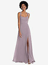 Front View Thumbnail - Lilac Dusk Contoured Wide Strap Sweetheart Maxi Dress