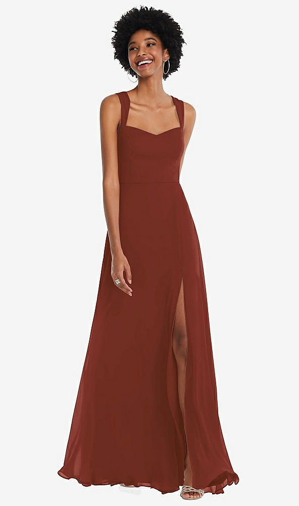Front View - Auburn Moon Contoured Wide Strap Sweetheart Maxi Dress