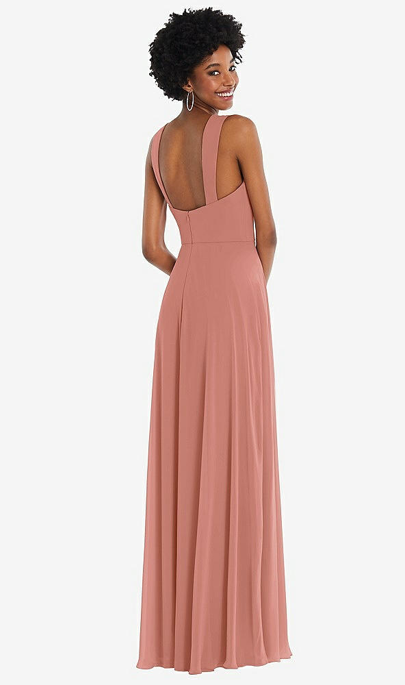Back View - Desert Rose Contoured Wide Strap Sweetheart Maxi Dress