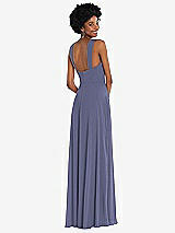 Rear View Thumbnail - French Blue Contoured Wide Strap Sweetheart Maxi Dress