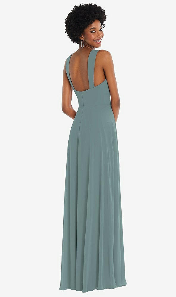 Back View - Icelandic Contoured Wide Strap Sweetheart Maxi Dress