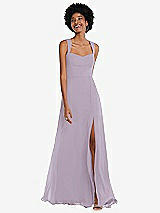 Front View Thumbnail - Lilac Haze Contoured Wide Strap Sweetheart Maxi Dress