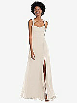 Front View Thumbnail - Oat Contoured Wide Strap Sweetheart Maxi Dress