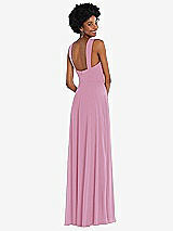 Rear View Thumbnail - Powder Pink Contoured Wide Strap Sweetheart Maxi Dress