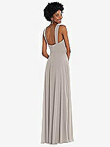 Rear View Thumbnail - Taupe Contoured Wide Strap Sweetheart Maxi Dress