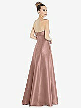 Rear View Thumbnail - Neu Nude Bow Cuff Strapless Satin Ball Gown with Pockets