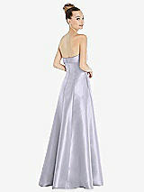 Rear View Thumbnail - Silver Dove Bow Cuff Strapless Satin Ball Gown with Pockets