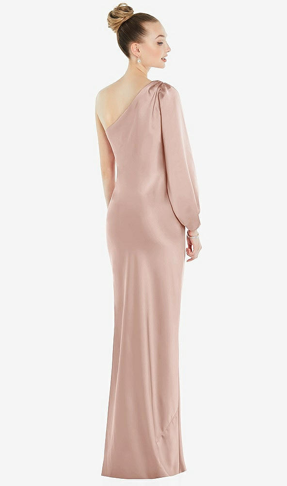 Back View - Toasted Sugar One-Shoulder Puff Sleeve Maxi Bias Dress with Side Slit