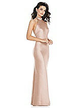 Side View Thumbnail - Cameo Scarf Tie High-Neck Halter Maxi Slip Dress