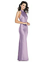 Side View Thumbnail - Pale Purple Scarf Tie High-Neck Halter Maxi Slip Dress