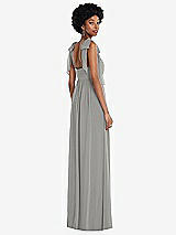 Rear View Thumbnail - Chelsea Gray Convertible Tie-Shoulder Empire Waist Maxi Dress