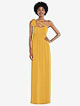 Alt View 2 Thumbnail - NYC Yellow Convertible Tie-Shoulder Empire Waist Maxi Dress