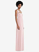 Side View Thumbnail - Ballet Pink Convertible Tie-Shoulder Empire Waist Maxi Dress