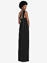 Alt View 3 Thumbnail - Black Convertible Tie-Shoulder Empire Waist Maxi Dress
