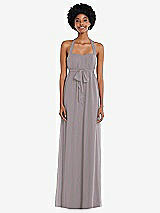 Alt View 1 Thumbnail - Cashmere Gray Convertible Tie-Shoulder Empire Waist Maxi Dress