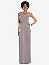 Alt View 2 Thumbnail - Cashmere Gray Convertible Tie-Shoulder Empire Waist Maxi Dress