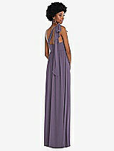 Alt View 3 Thumbnail - Lavender Convertible Tie-Shoulder Empire Waist Maxi Dress