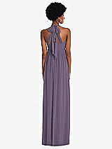 Alt View 5 Thumbnail - Lavender Convertible Tie-Shoulder Empire Waist Maxi Dress
