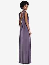 Rear View Thumbnail - Lavender Convertible Tie-Shoulder Empire Waist Maxi Dress